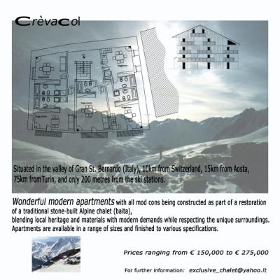 Apartment For sale in Crevacol- Aosta, Valle d' Aosta, Italy